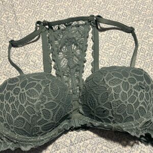 Pink bra 36B front closure, push up, lace back